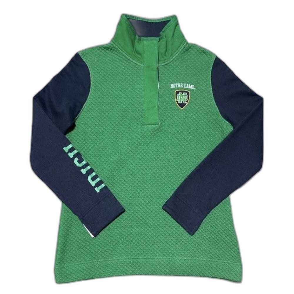 Notre Dame Pullover Men’s Small Fighting Irish Lansdowne Quarter Zip Green Navy